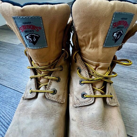 Herman Survivors Leather Steel Toe Work Boots Utility Waterproof Construction - Picture 7 of 12